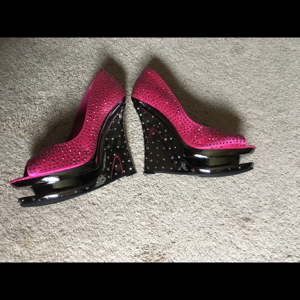 Pink Studded Platform Heels